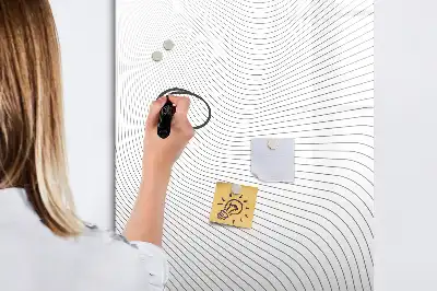 Lavagna magnetica cancellabile a secco con design a linee grigie