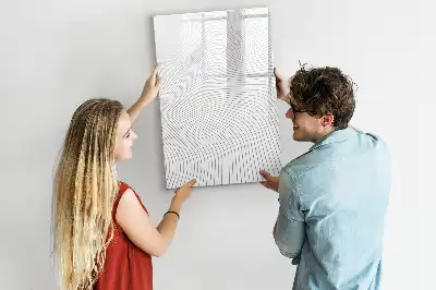 Lavagna magnetica cancellabile a secco con design a linee grigie