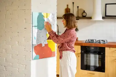 Lavagna magnetica cancellabile a secco modello scarabocchi colorati