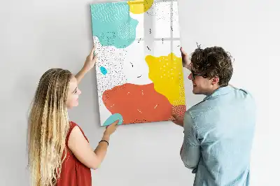 Lavagna magnetica cancellabile a secco modello scarabocchi colorati