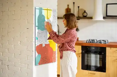 Lavagna magnetica cancellabile a secco modello scarabocchi colorati