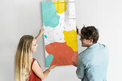 Lavagna magnetica cancellabile a secco modello scarabocchi colorati