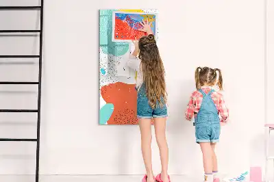 Lavagna magnetica cancellabile a secco modello scarabocchi colorati
