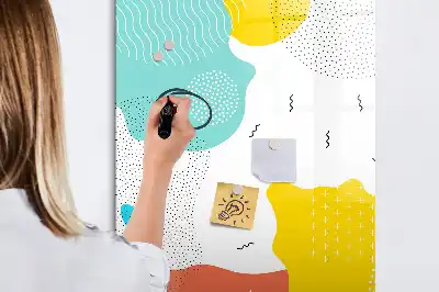 Lavagna magnetica cancellabile a secco modello scarabocchi colorati