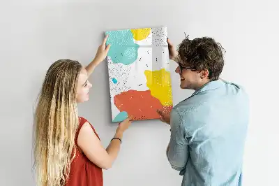Lavagna magnetica cancellabile a secco modello scarabocchi colorati