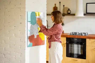 Lavagna magnetica cancellabile a secco modello scarabocchi colorati