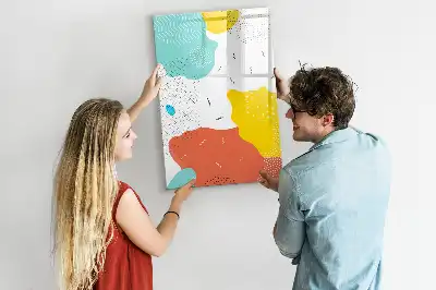 Lavagna magnetica cancellabile a secco modello scarabocchi colorati