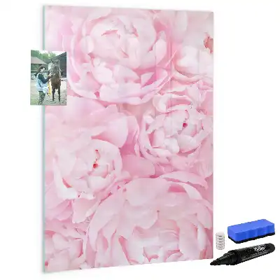 Lavagna magnetica cancellabile a secco decorazione con fiori estivi
