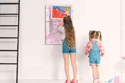 Lavagna magnetica cancellabile a secco decorazione con fiori estivi