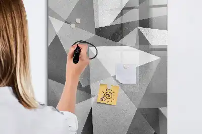 Lavagna magnetica cancellabile a secco con motivo ad astrazione geometrica