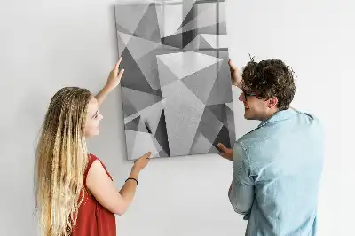 Lavagna magnetica cancellabile a secco con motivo ad astrazione geometrica