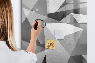 Lavagna magnetica cancellabile a secco con motivo ad astrazione geometrica