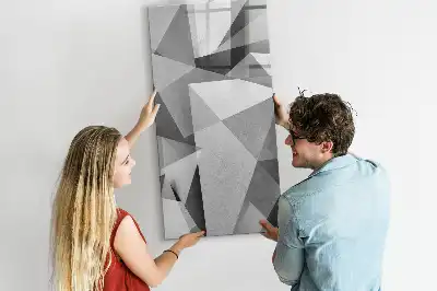 Lavagna magnetica cancellabile a secco con motivo ad astrazione geometrica