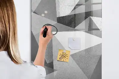 Lavagna magnetica cancellabile a secco con motivo ad astrazione geometrica