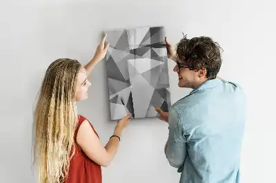 Lavagna magnetica cancellabile a secco con motivo ad astrazione geometrica