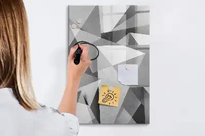 Lavagna magnetica cancellabile a secco con motivo ad astrazione geometrica