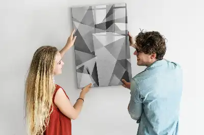 Lavagna magnetica cancellabile a secco con motivo ad astrazione geometrica