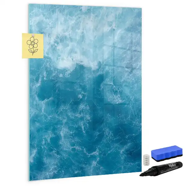 Lavagna magnetica cancellabile a secco con stampa a tema acqua mare oceano