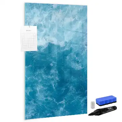Lavagna magnetica cancellabile a secco con stampa a tema acqua mare oceano