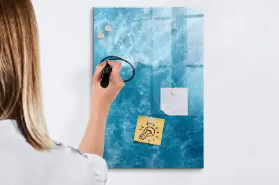 Lavagna magnetica cancellabile a secco con stampa a tema acqua mare oceano