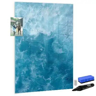 Lavagna magnetica cancellabile a secco con stampa a tema acqua mare oceano
