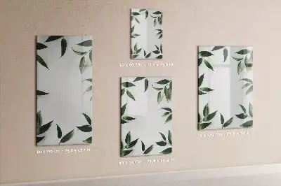 Lavagna magnetica cancellabile a secco con decorazione a cornice di foglie verdi