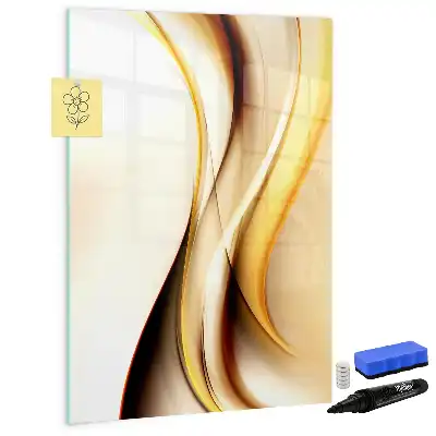Lavagna magnetica cancellabile a secco con motivo ad onde color oro