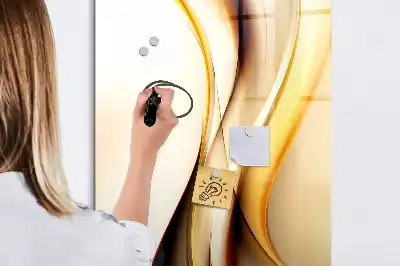 Lavagna magnetica cancellabile a secco con motivo ad onde color oro