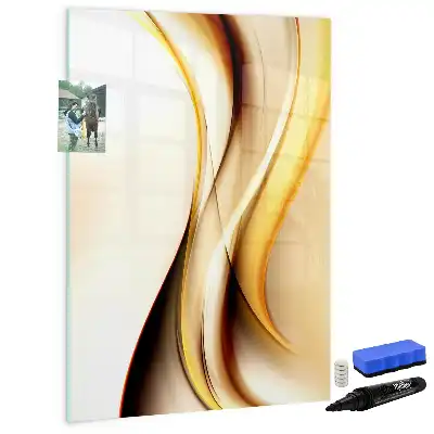 Lavagna magnetica cancellabile a secco con motivo ad onde color oro