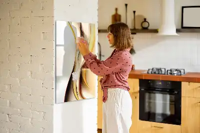 Lavagna magnetica cancellabile a secco con motivo ad onde color oro