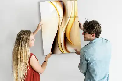 Lavagna magnetica cancellabile a secco con motivo ad onde color oro