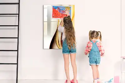 Lavagna magnetica cancellabile a secco con motivo ad onde color oro