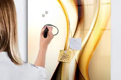 Lavagna magnetica cancellabile a secco con motivo ad onde color oro
