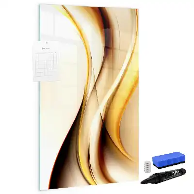 Lavagna magnetica cancellabile a secco con motivo ad onde color oro