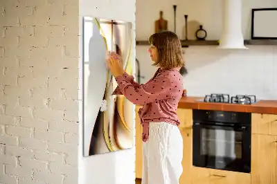 Lavagna magnetica cancellabile a secco con motivo ad onde color oro