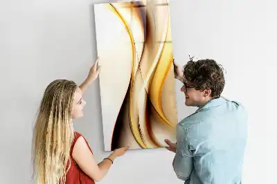 Lavagna magnetica cancellabile a secco con motivo ad onde color oro