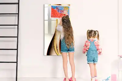 Lavagna magnetica cancellabile a secco con motivo ad onde color oro