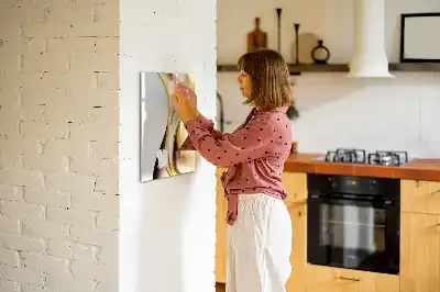 Lavagna magnetica cancellabile a secco con motivo ad onde color oro