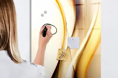 Lavagna magnetica cancellabile a secco con motivo ad onde color oro