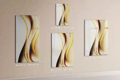 Lavagna magnetica cancellabile a secco con motivo ad onde color oro