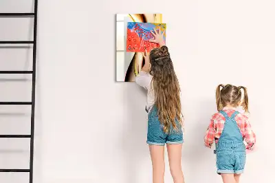 Lavagna magnetica cancellabile a secco con motivo ad onde color oro