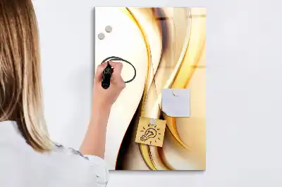 Lavagna magnetica cancellabile a secco con motivo ad onde color oro