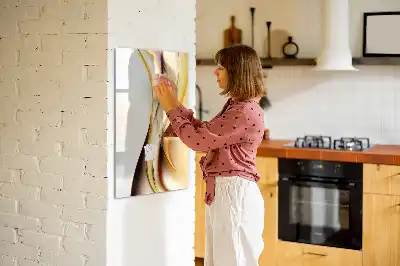 Lavagna magnetica cancellabile a secco con motivo ad onde color oro