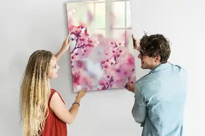 Lavagna magnetica cancellabile a secco con motivo a fiori primaverili