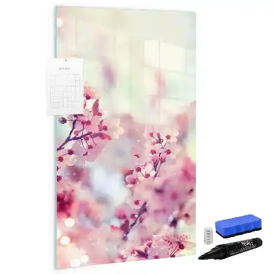 Lavagna magnetica cancellabile a secco con motivo a fiori primaverili