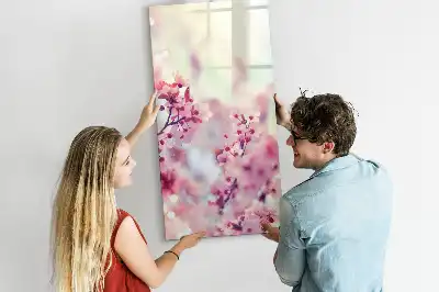 Lavagna magnetica cancellabile a secco con motivo a fiori primaverili
