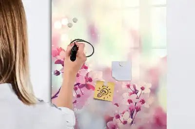Lavagna magnetica cancellabile a secco con motivo a fiori primaverili