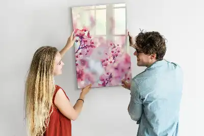 Lavagna magnetica cancellabile a secco con motivo a fiori primaverili