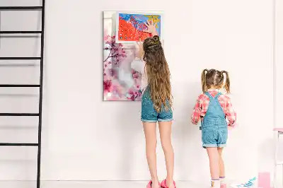 Lavagna magnetica cancellabile a secco con motivo a fiori primaverili