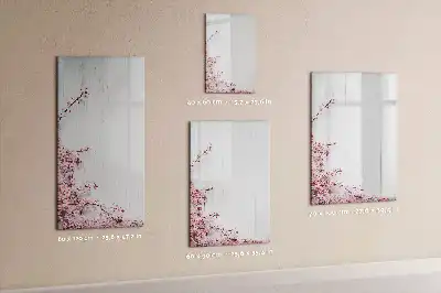 Lavagna magnetica cancellabile a secco decorazione con fiori su legno